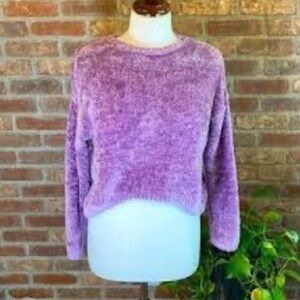 Rewind Y2K Purple Fuzzy Sweater in medium
